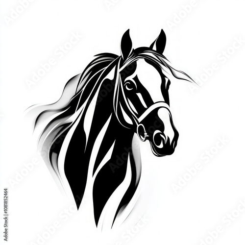 Horse Head Isolated On White