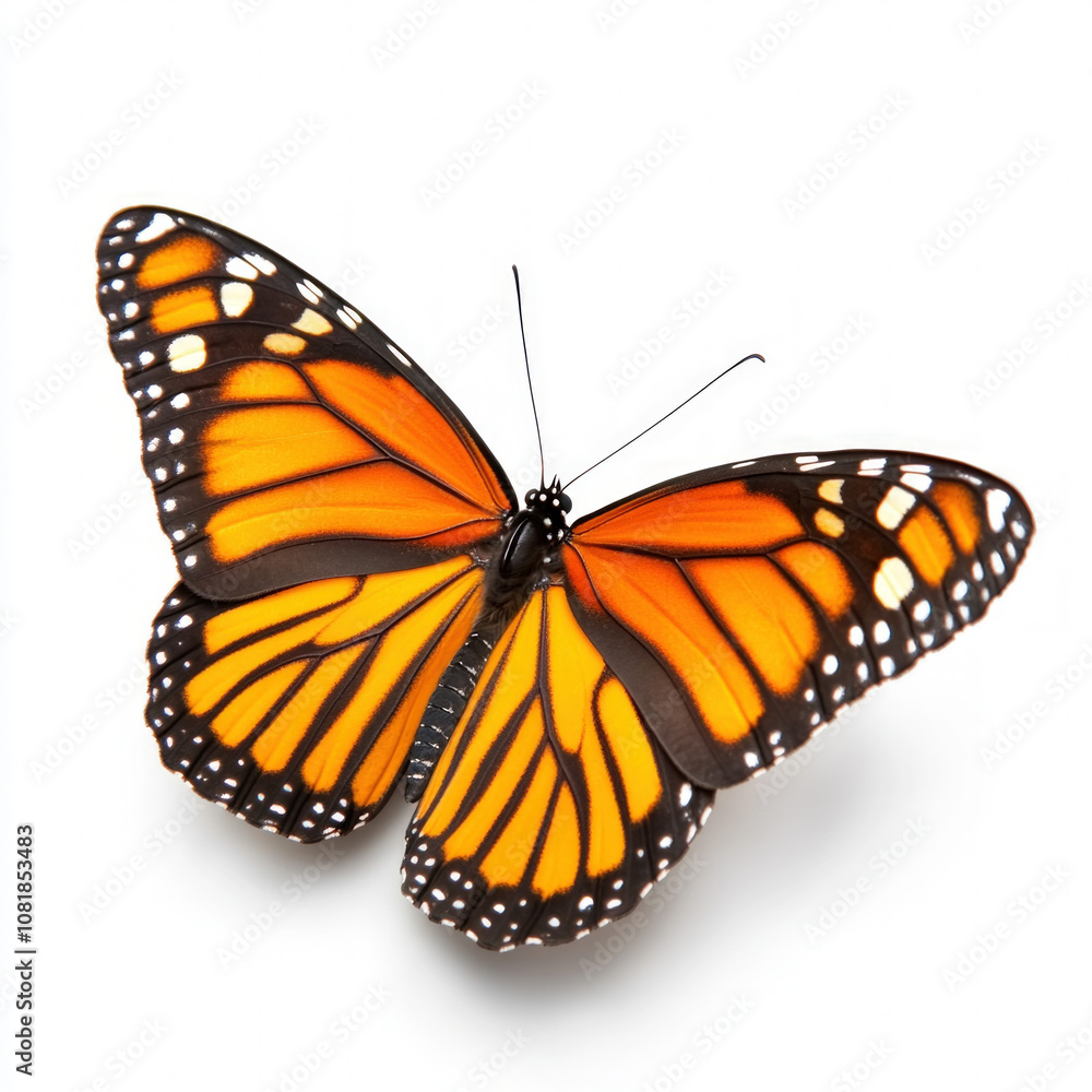 Fototapeta premium Monarch Butterfly Isolated On White