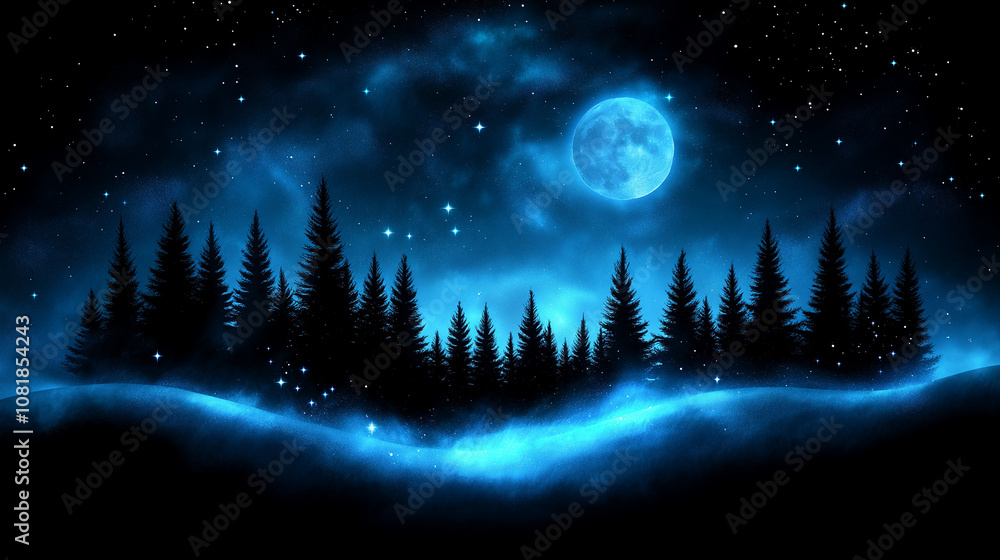 Mystical Blue Moon Forest Mystical Blue Moon Forest