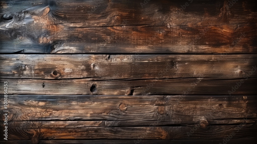 Old Dark Brown Wooden Planks with Cracked Texture Old Dark Brown Wooden Planks with Cracked Texture