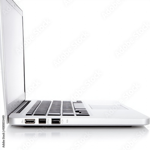 Silver Laptop Isolated