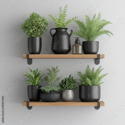 Wooden Shelf Isolated