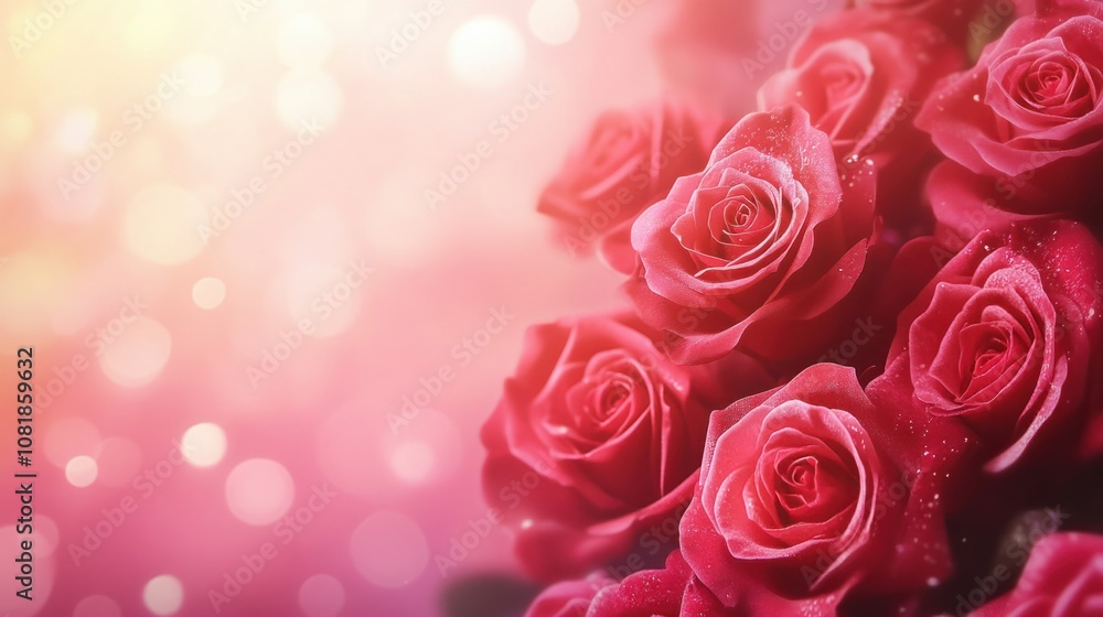 Roses in shades of red and pink, forming a romantic and elegant flower background Roses in shades of red and pink, forming a romantic and elegant flower background