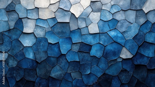 Abstract Blue Stone Mosaic: A Textured Masterpiece