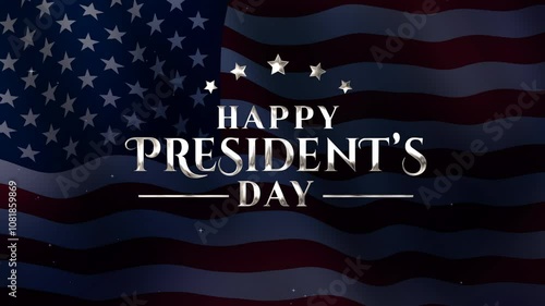 Wallpaper Mural Happy President's Day text animation on waving American flag as the background. Great for use on presidents day celebration, banner, event, etc. Torontodigital.ca