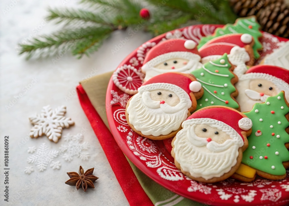 Delightful Santa Claus Gingerbread Cookies for Christmas Treats with Copy Space on Isolated Background Perfect for Holiday Celebrations and Baking Inspiration Delightful Santa Claus Gingerbread Cookies for Christmas Treats with Copy Space on Isolated Background Perfect for Holiday Celebrations and Baking Inspiration
