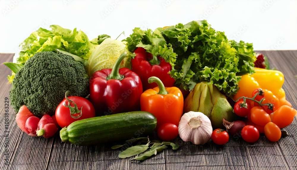 Fresh raw vegetables on isolated background Fresh raw vegetables on isolated background