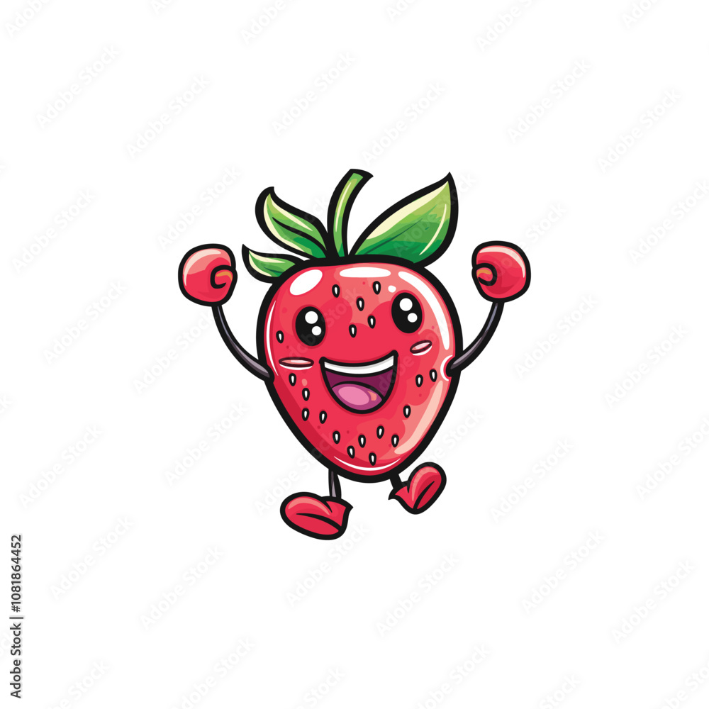 Obraz premium Cute strawberry logo design