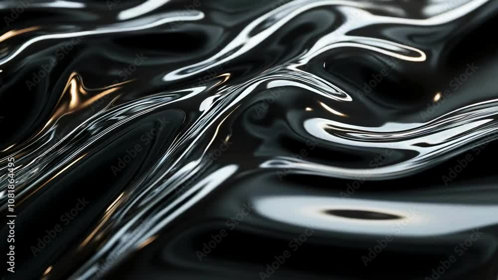 Abstract reflective surface in black and silver tones Abstract reflective surface in black and silver tones