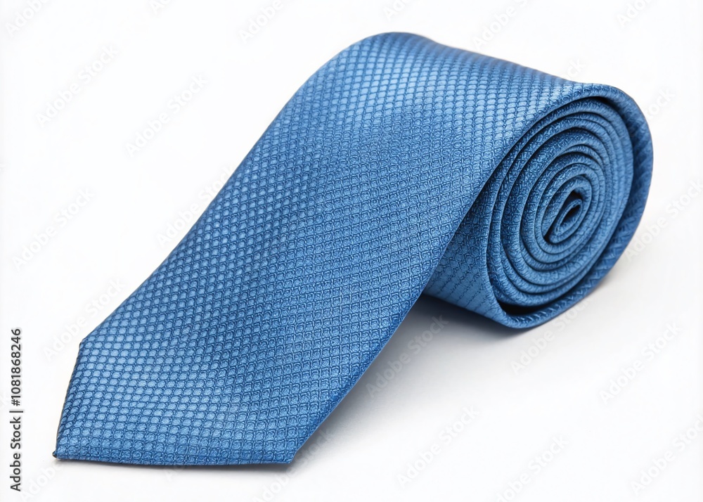 Elegant Blue Tie Isolated on a White Background for Professional Use in Business Attire, Fashion Accessories, and Corporate Branding Imagery Elegant Blue Tie Isolated on a White Background for Professional Use in Business Attire, Fashion Accessories, and Corporate Branding Imagery