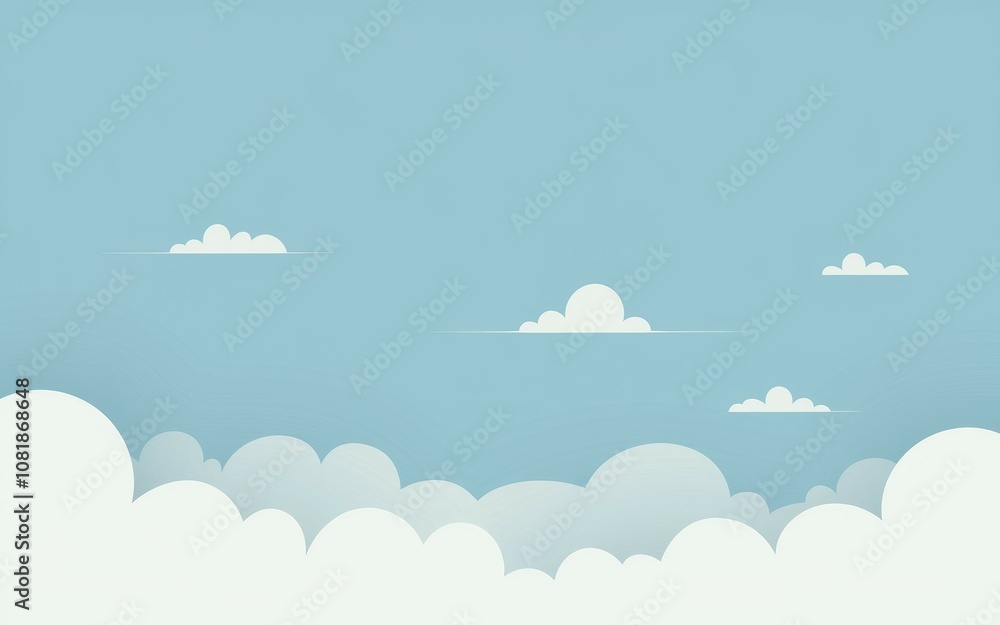 Peaceful sky cloudscape. Serene blue sky with fluffy white clouds evokes tranquility and peace. Ideal for calm, hopeful themes. Peaceful sky cloudscape. Serene blue sky with fluffy white clouds evokes tranquility and peace. Ideal for calm, hopeful themes.