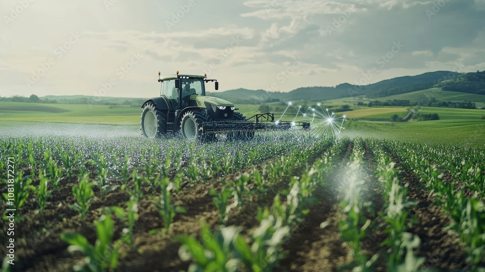 A modern agriculture business with a focus on crop production and sustainable practices, showing the integration of technology and innovation in the industry A modern agriculture business with a focus on crop production and sustainable practices, showing the integration of technology and innovation in the industry