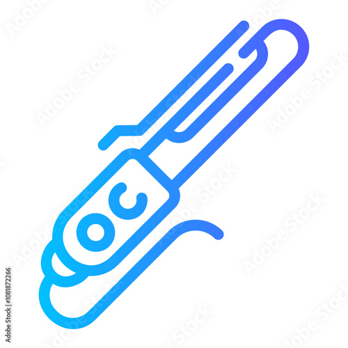 hair iron Line Gradient Icon