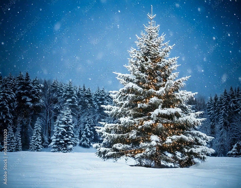 Christmas tree in snow Christmas tree in snow