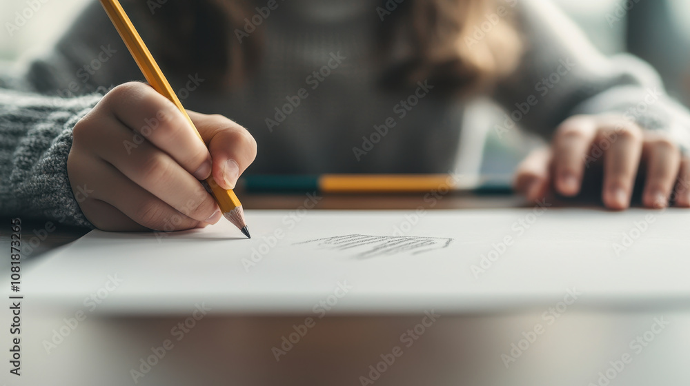child drawing with pencil on paper, showcasing creativity and focus. cozy atmosphere enhances artistic expression, highlighting joy of creating art child drawing with pencil on paper, showcasing creativity and focus. cozy atmosphere enhances artistic expression, highlighting joy of creating art