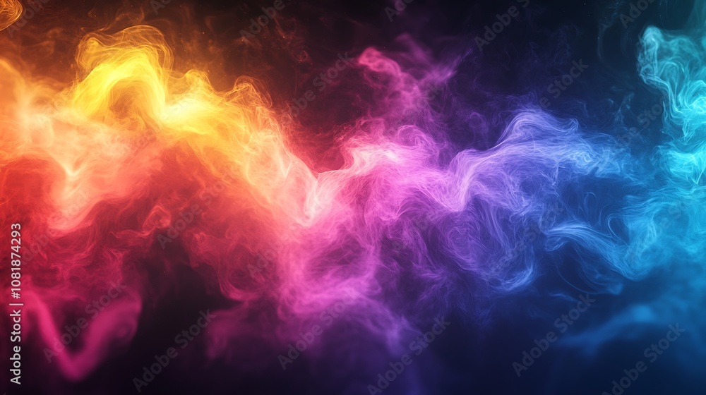 Abstract rainbow smoke swirls gracefully against a pitch-black background, vibrant colors blending seamlessly, delicate wisps and curls, dreamy and surreal effect, photorealistic style, vivid hues, Abstract rainbow smoke swirls gracefully against a pitch-black background, vibrant colors blending seamlessly, delicate wisps and curls, dreamy and surreal effect, photorealistic style, vivid hues,