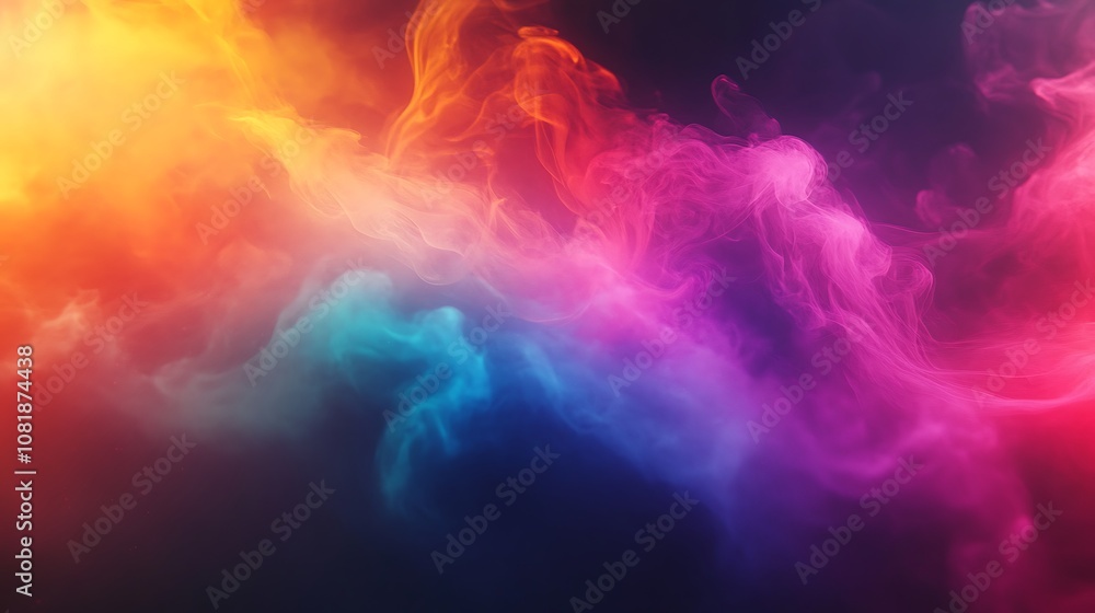 Abstract rainbow smoke tendrils curling and weaving against a dark backdrop, vibrant colors standing out, ethereal and surreal, photorealistic clarity, dynamic lighting, high-definition quality, Abstract rainbow smoke tendrils curling and weaving against a dark backdrop, vibrant colors standing out, ethereal and surreal, photorealistic clarity, dynamic lighting, high-definition quality,
