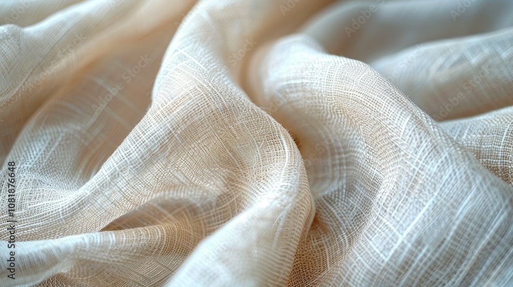 Soft, flowing beige fabric with a delicate, woven texture, creating a sense of elegance and tranquility. Soft, flowing beige fabric with a delicate, woven texture, creating a sense of elegance and tranquility.