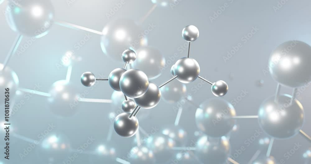 Ammonium acetate rotating 3d molecule, molecular structure of e264, seamless video Ammonium acetate rotating 3d molecule, molecular structure of e264, seamless video
