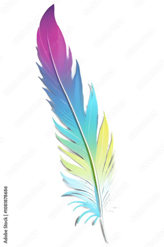 Cut-out of a colorful feather, symbolizing freedom and lightness. Cut-out of a colorful feather, symbolizing freedom and lightness.
