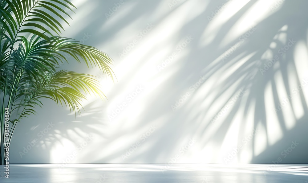 white empty room with shadow plant on white wall, empty white marble stone counter table top with shadow , white stucco cement luxury wall for product display presentation white empty room with shadow plant on white wall, empty white marble stone counter table top with shadow , white stucco cement luxury wall for product display presentation
