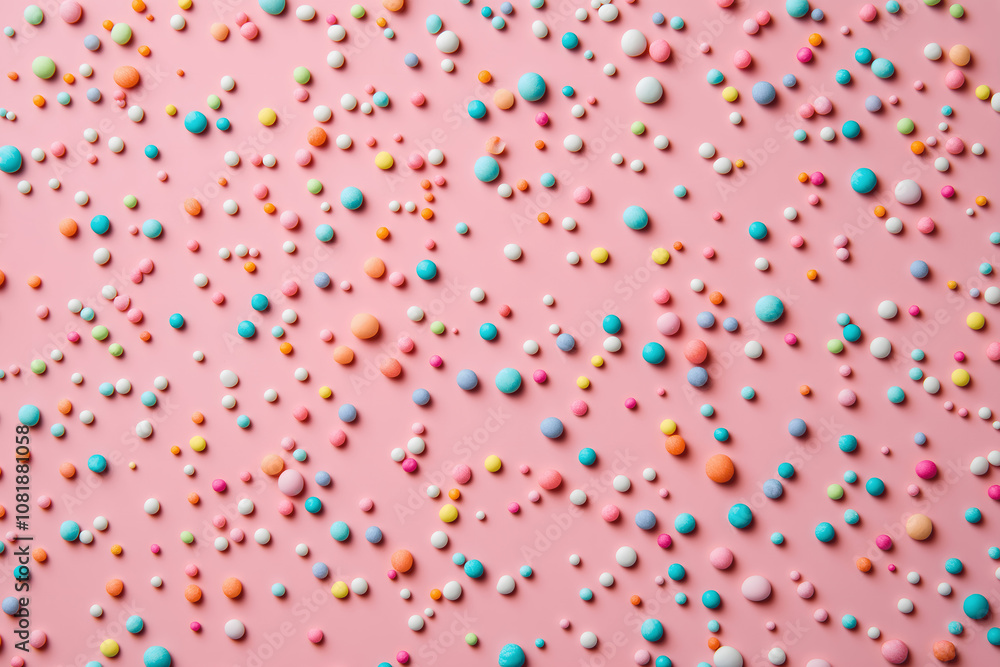 pink background with lots of colorful sprinkles pink background with lots of colorful sprinkles