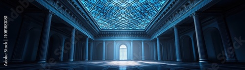 Intricate Ornamental Filigree Skylight Illuminating a Charming Indoor Space