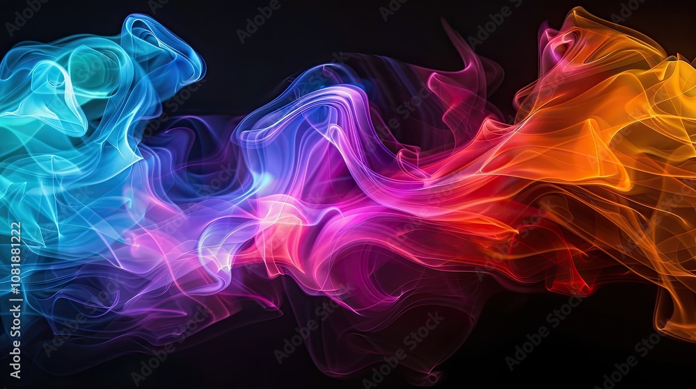 Abstract spectrum of light painting streaks on black background Abstract spectrum of light painting streaks on black background