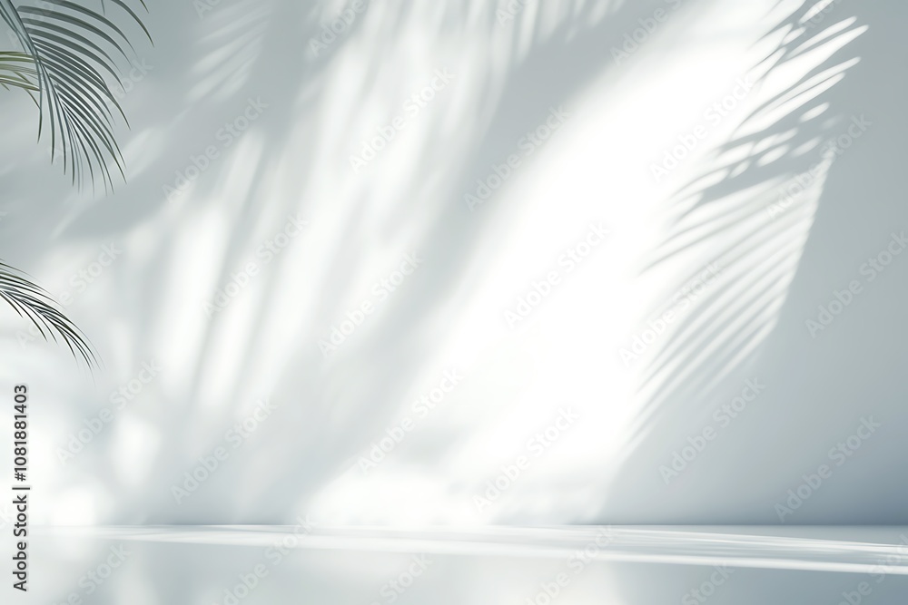 white empty room with shadow plant on white wall, empty white marble stone counter table top with shadow , white stucco cement luxury wall for product display presentation white empty room with shadow plant on white wall, empty white marble stone counter table top with shadow , white stucco cement luxury wall for product display presentation