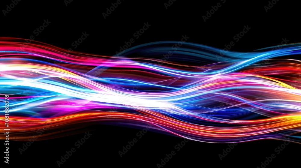 Abstract spectrum of light painting streaks on black background Abstract spectrum of light painting streaks on black background