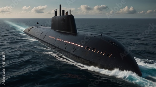 a submarine with the word navy on the side. photo