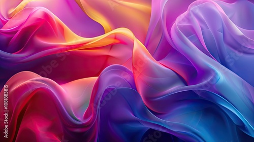 Abstract fluid shapes blending in vibrant hues, ideal for backgrounds