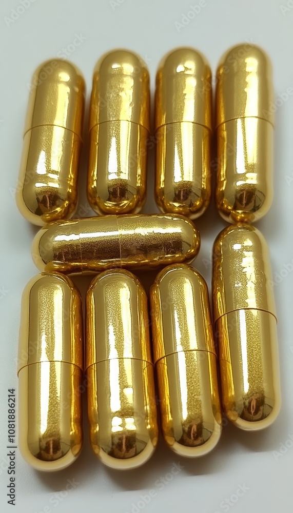 Golden Softgel Capsules Premium Health and Wellness Supplement in a Minimalist Setting Golden Softgel Capsules Premium Health and Wellness Supplement in a Minimalist Setting