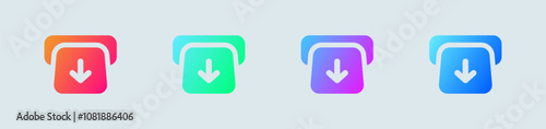 Withdrawal solid icon in gradient colors. Cash out signs vector illustration.