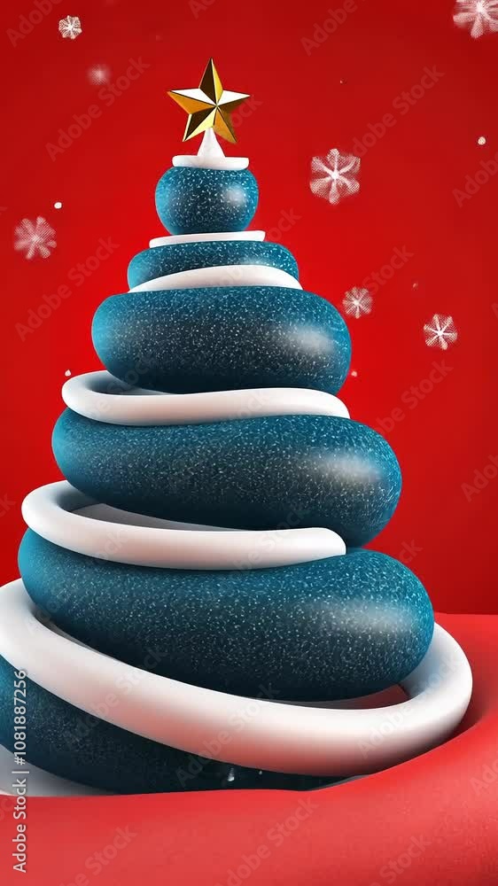 Abstract modern Christmas tree design on red background Abstract modern Christmas tree design on red background