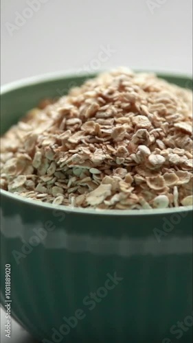 Close-Up of Raw Oats in a Bowl