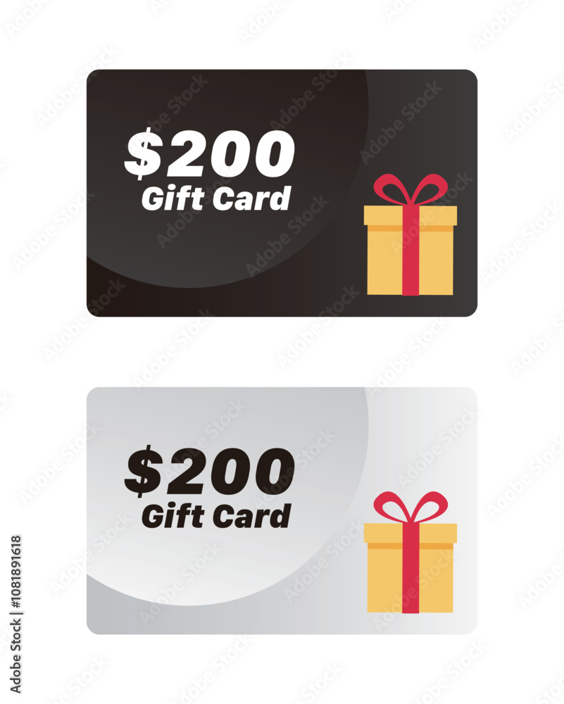 Gift card with dollar bonus , Customer gift reward bonus card , collect bonus card vector Gift card with dollar bonus , Customer gift reward bonus card , collect bonus card vector