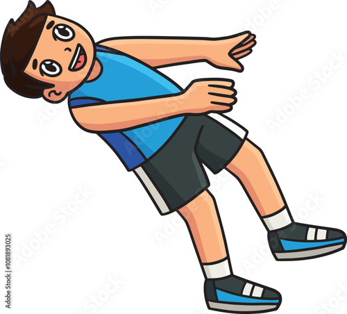 Track and Field Athlete High Jump Cartoon Clipart