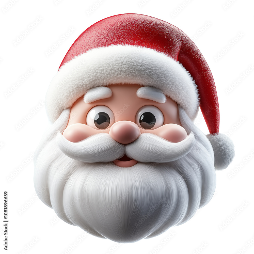 Jolly Santa Claus with white beard and red suit, close-up portrait isolated on transparent background, png Jolly Santa Claus with white beard and red suit, close-up portrait isolated on transparent background, png