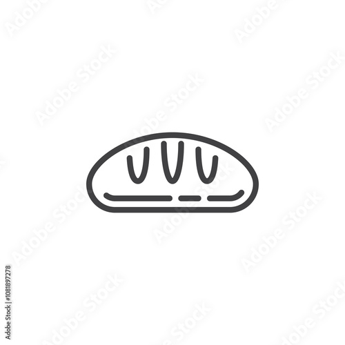 Fresh bread line icon