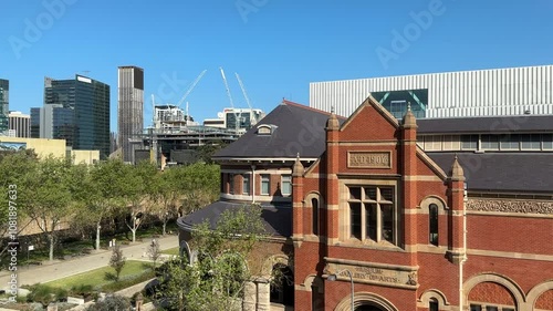 WA Museum Boola Bardip Perth West Australia Beaufort entrance right city skyline photo