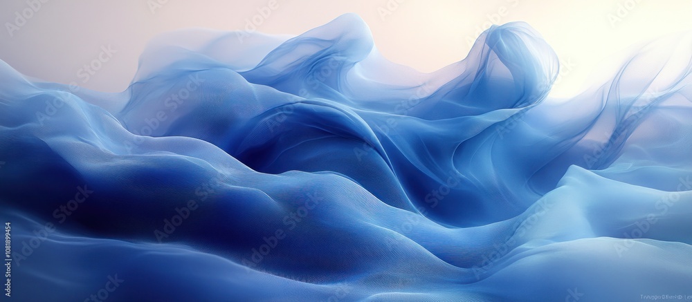 Obraz premium Abstract Blue Fabric Waves