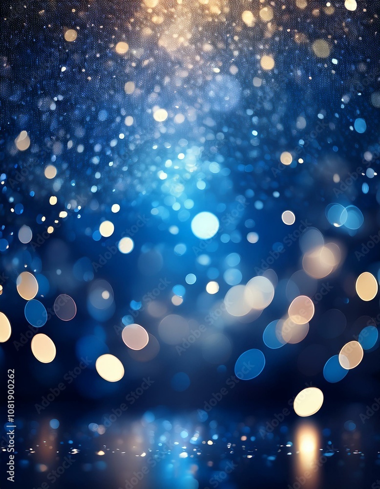 Dark blue bokeh blur abstract background with soft shimmering lights, perfect for festive designs, elegant visual effects, and luxurious event backdrops Dark blue bokeh blur abstract background with soft shimmering lights, perfect for festive designs, elegant visual effects, and luxurious event backdrops