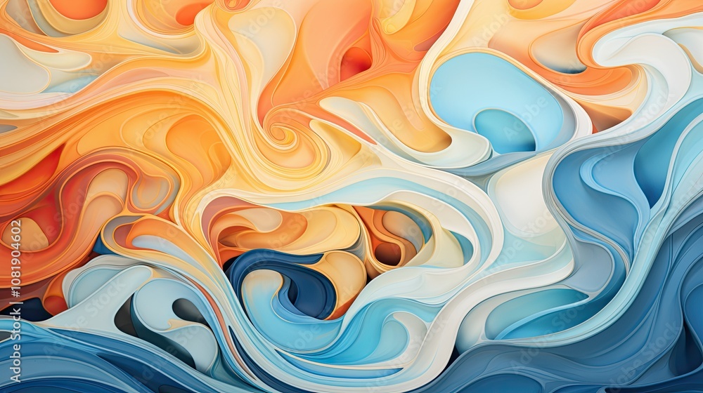 Close-up of swirling abstract patterns in rainbow hues Close-up of swirling abstract patterns in rainbow hues