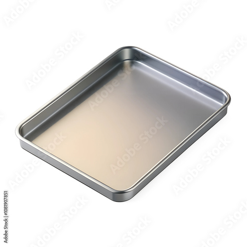 3d rendering style of Baking sheet, isometric, isolated on transparent background