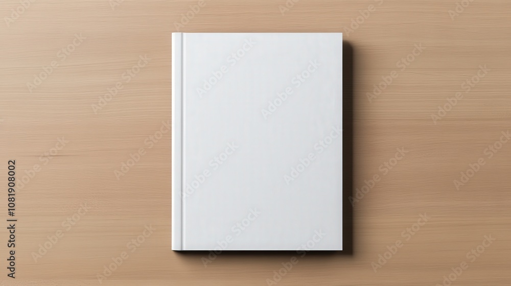 A simple, blank book cover on a wooden surface, perfect for design projects. A simple, blank book cover on a wooden surface, perfect for design projects.