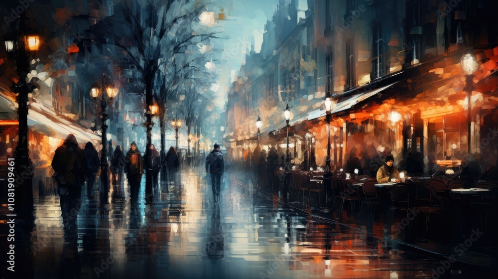 Blurred background of a bustling street scene Blurred background of a bustling street scene