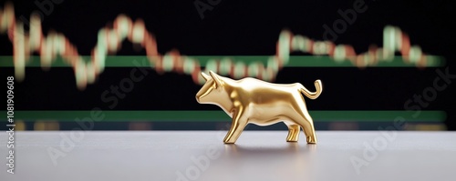 Golden bull statue signifies financial growth and market optimism in investment strategy.