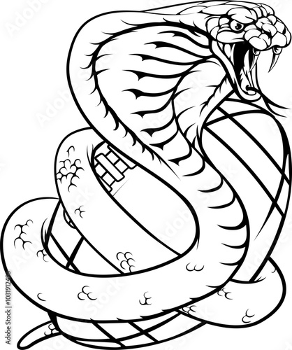 A cobra snake American football sports team cartoon animal mascot