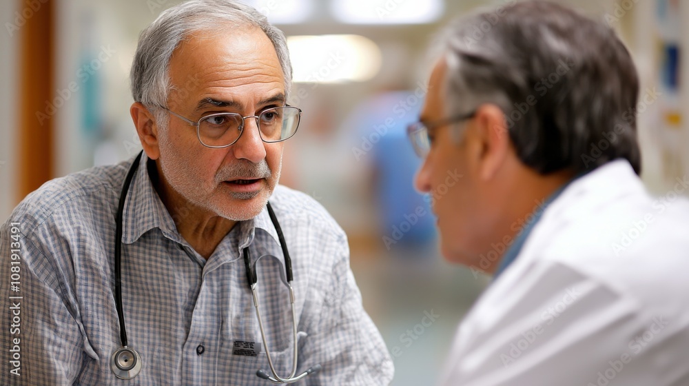Doctors Having Serious Conversation in Hospital Setting Doctors Having Serious Conversation in Hospital Setting